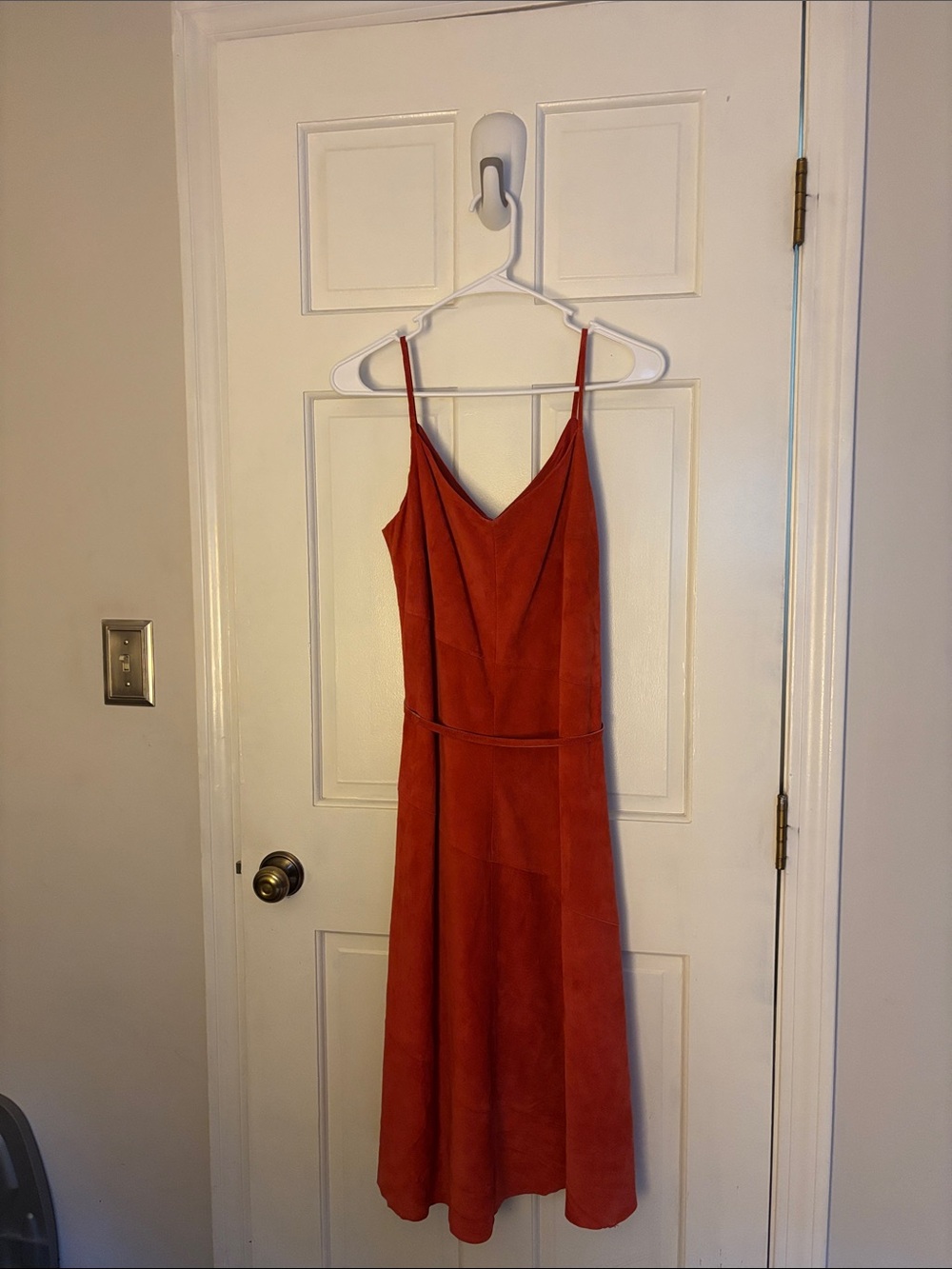 VINTAGE: Spiegel’s 90’s Rust Orange Midi Slip Dress with Spaghetti Straps